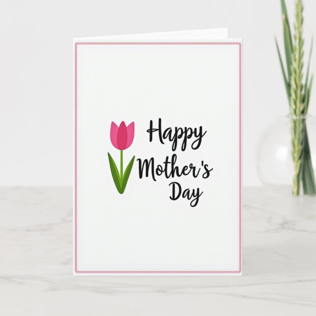 Pink Border Mothers Day Card (Front)