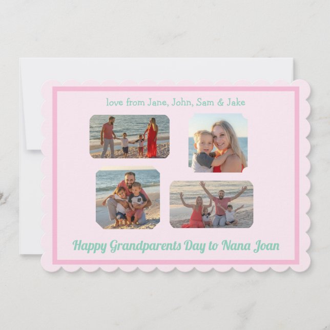 Pink Border Scallop PHOTO Grandparents Day (Front)