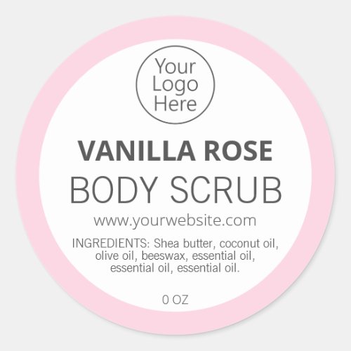 Pink Border Vanilla Rose Logo Labels
