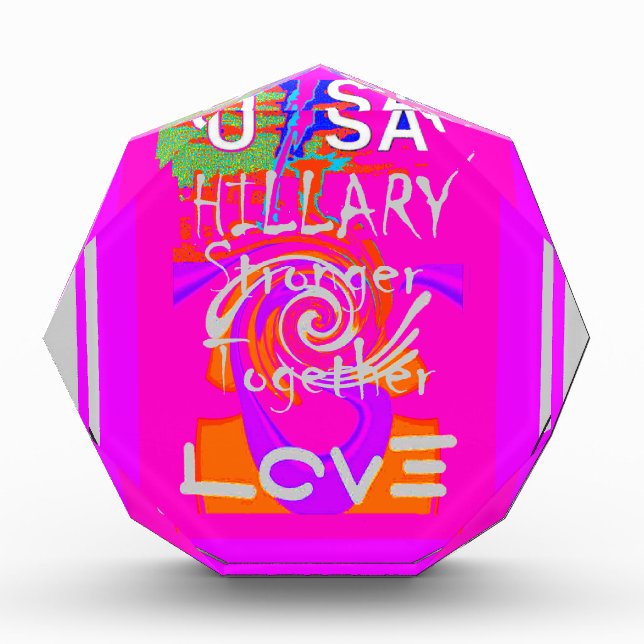 Pink Bordered Hillary Inspiration Art Print Award (Front)