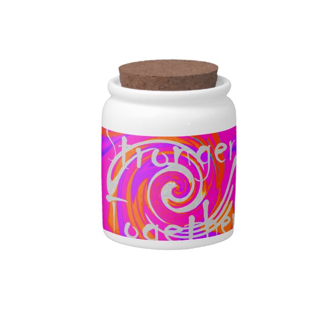 Pink Bordered Hillary Inspiration Art Print Candy Jar (Front)