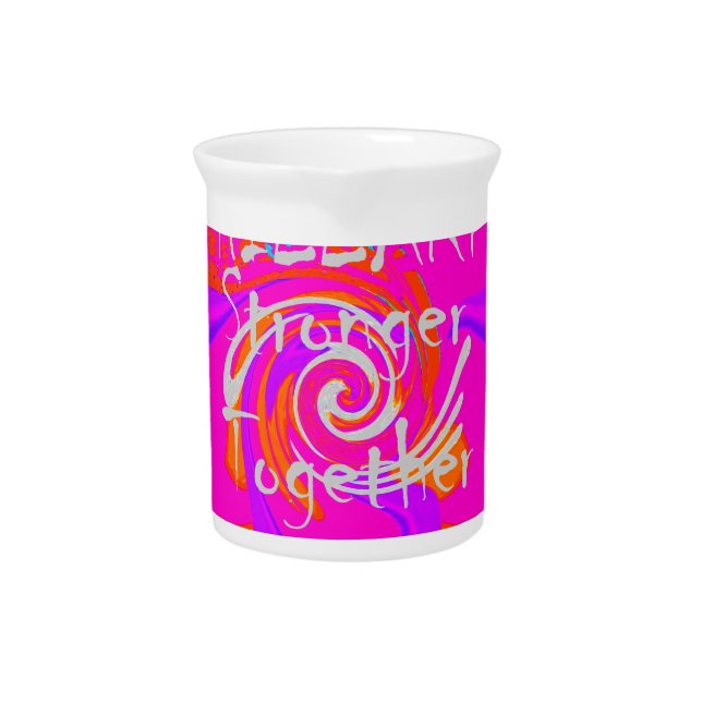 Pink Bordered Hillary Inspiration Art Print Drink Pitcher (Front)