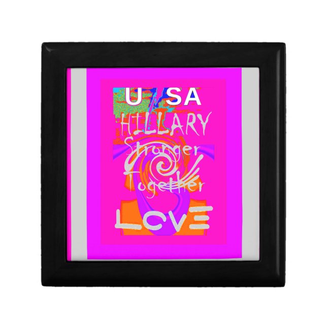 Pink Bordered Hillary Inspiration Art Print Gift Box (Front)