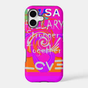Pink Bordered Hillary Inspiration Art Print iPhone 17 Case