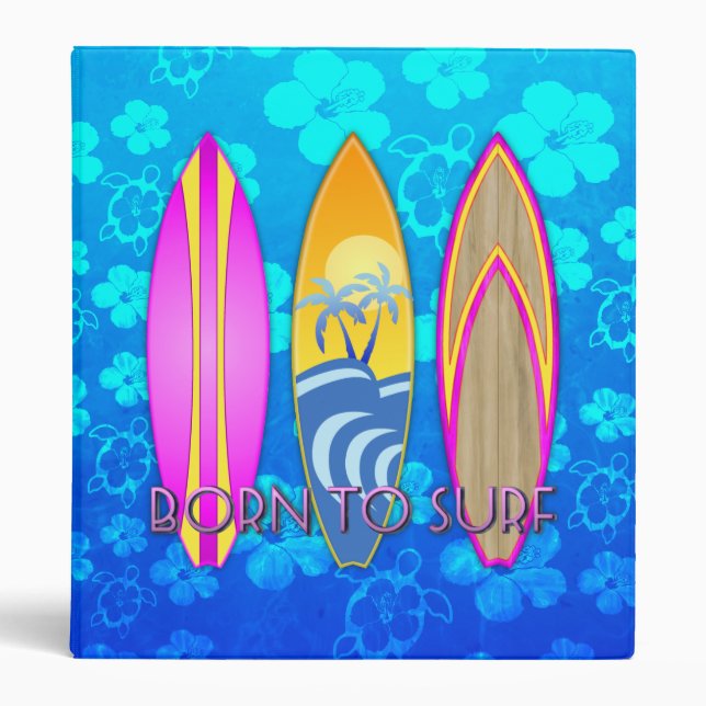 Pink Born To Surf Binder (Front)