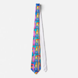 Pink Born To Surf Neck Tie