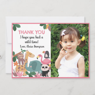 Pink Born Two Be Wild Flat Thank You Card
