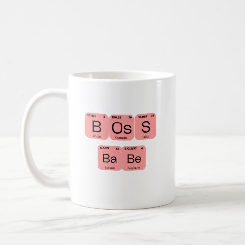 Pink Boss Babe Periodic Table Element Coffee Mug