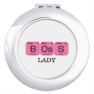 Pink Boss Lady Periodic Table Element Compact Mirror