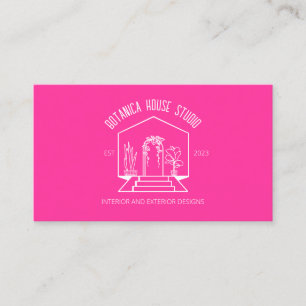 Pink Botanic House Interiour Designer Business Card