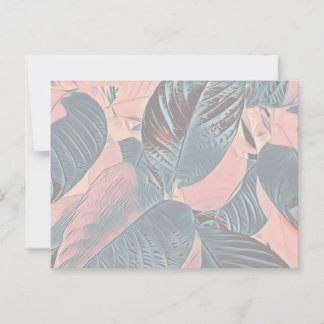 Pink Botanical Leaves Post Card (Customize)