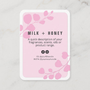 Pink Botanical Product Price List Cards