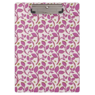 Pink Botanical Vine Pattern | Elegant Floral Leaf  Clipboard