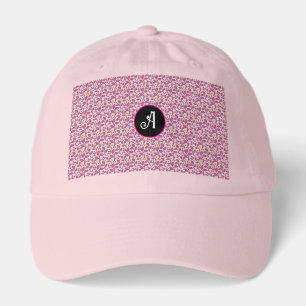 Pink Botanical Vine Pattern   Elegant Floral Leaf  Hat