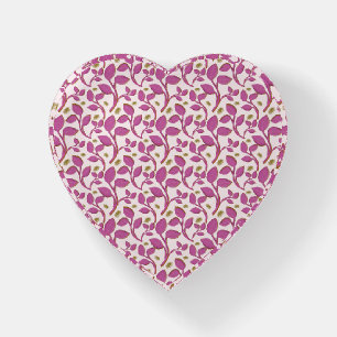 Pink Botanical Vine Pattern Elegant Floral Leaf Paperweight