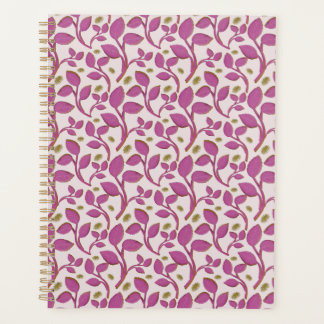 Pink Botanical Vine Pattern | Elegant Floral Leaf  Planner