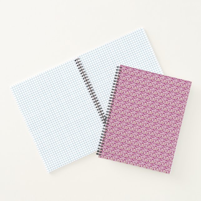 Pink Botanical Vine Pattern Floral Nature Design Notebook (Inside)