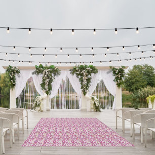 Pink Botanical Vine Pattern Floral Nature Design Outdoor Rug
