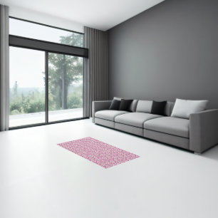 Pink Botanical Vine Pattern Floral Nature Design Rug