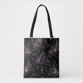 Pink Botanical Witch Halloween Tote Bag