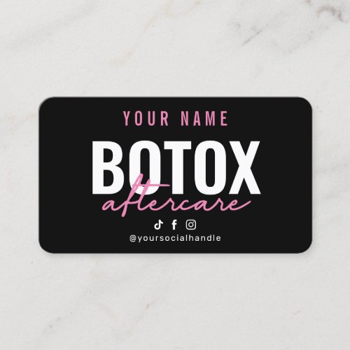 Pink Botox Aftercare Card