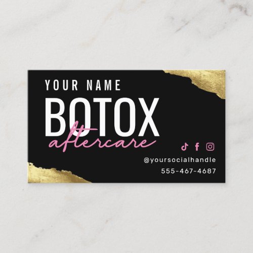 Pink Botox Aftercare Card