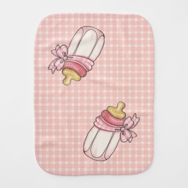 Pink Bottle - Burp Cloth (Front)