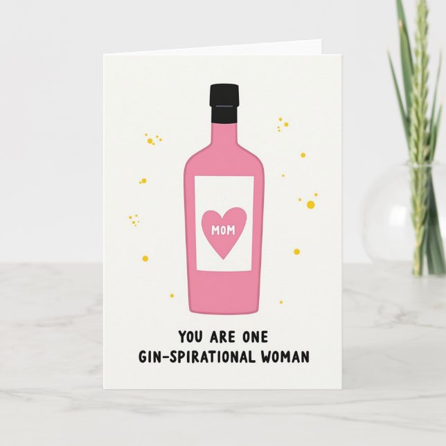 Pink Bottle Mothers Day Love Card (Front)