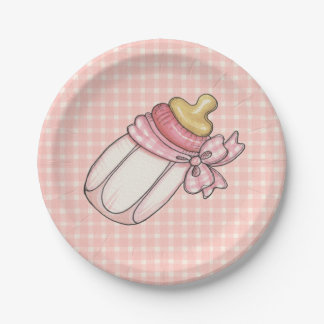 Pink Bottle Paper Plates