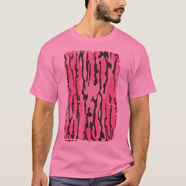 Pink Bottomland Camo Pattern T-Shirt (Front)