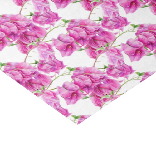 Pink bougainvillea botanical watercolor pattern tissue paper