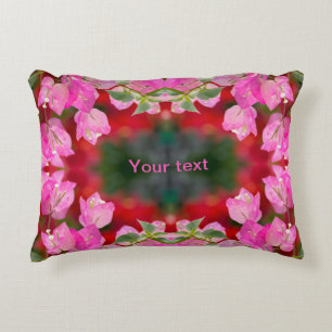Pink Bougainvillea flower Accent Pillow
