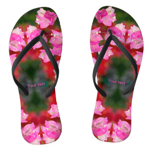 Pink Bougainvillea flower Flip Flops