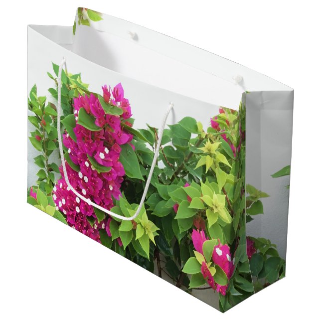 Pink Bougainvillea Large Gift Bag (Front Angled)