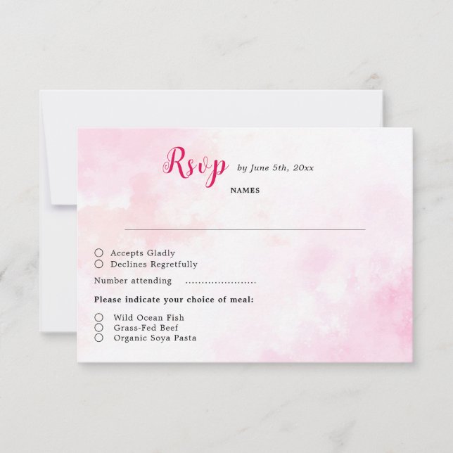 Pink Bougainvillea Tropical Forest Wedding Shower RSVP Card (Front)