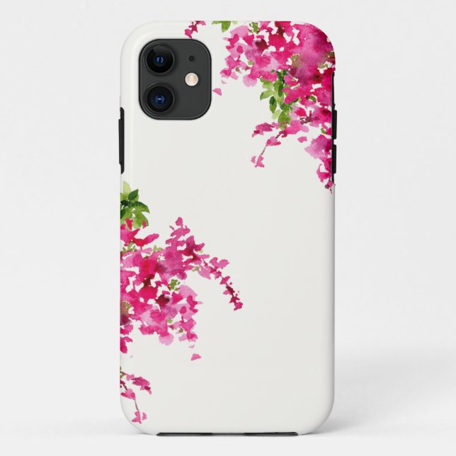 Pink bougainvillea watercolor floral Case-Mate iPhone case (Back)