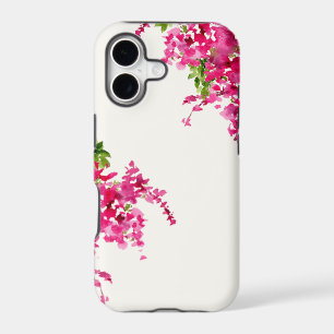 Pink bougainvillea watercolor floral iPhone 17 case