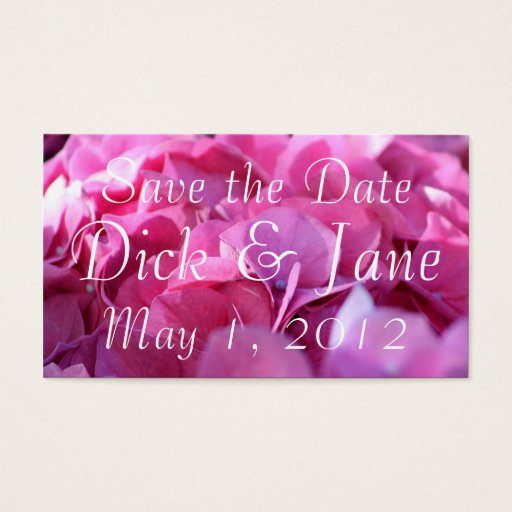 Customizable pink bounty, Save the Date Business Cards