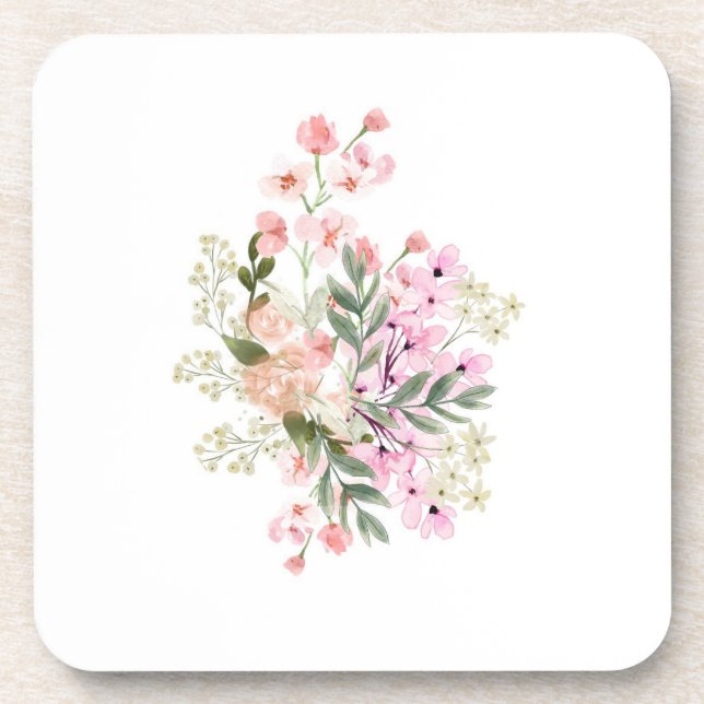Pink Bouquet  Beverage Coaster (Front)