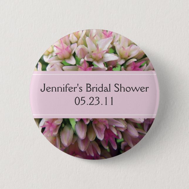 Pink Bouquet Bridal Shower Button (Front)