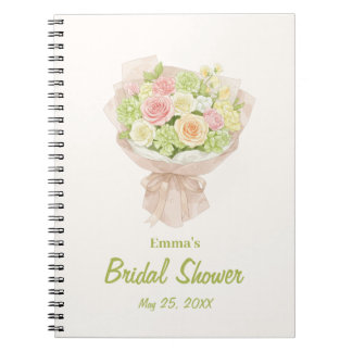 pink bouquet Bridal Shower Notebook