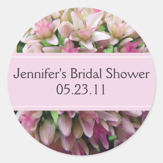 Pink Bouquet Bridal Shower Sticker (Front)