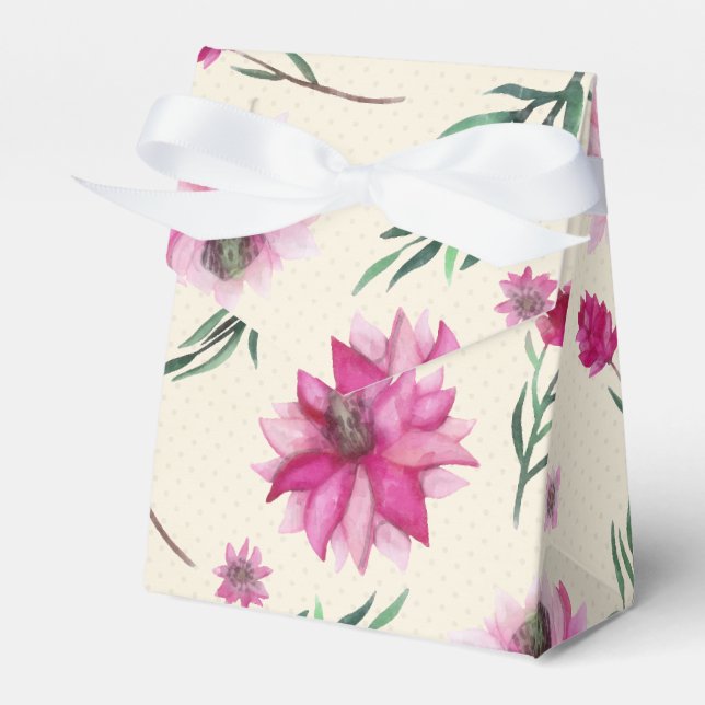 Pink Bouquet Favor Boxes (Front Side)