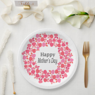 Pink Bouquet mother's day Paper Plates