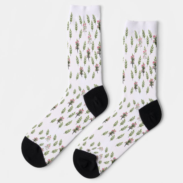 Pink Bouquet Repeat Socks (Left)