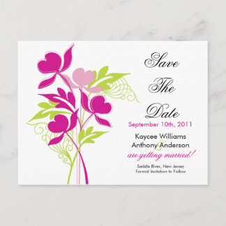 Pink Bouquet Save The Date POST CARD! Announcement Postcard