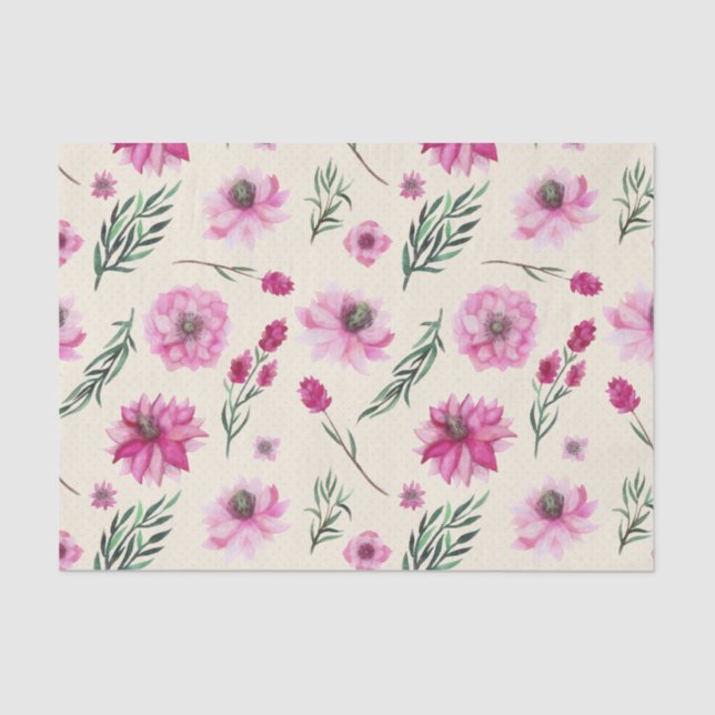 Pink Bouquet Tissue Paper (Front)