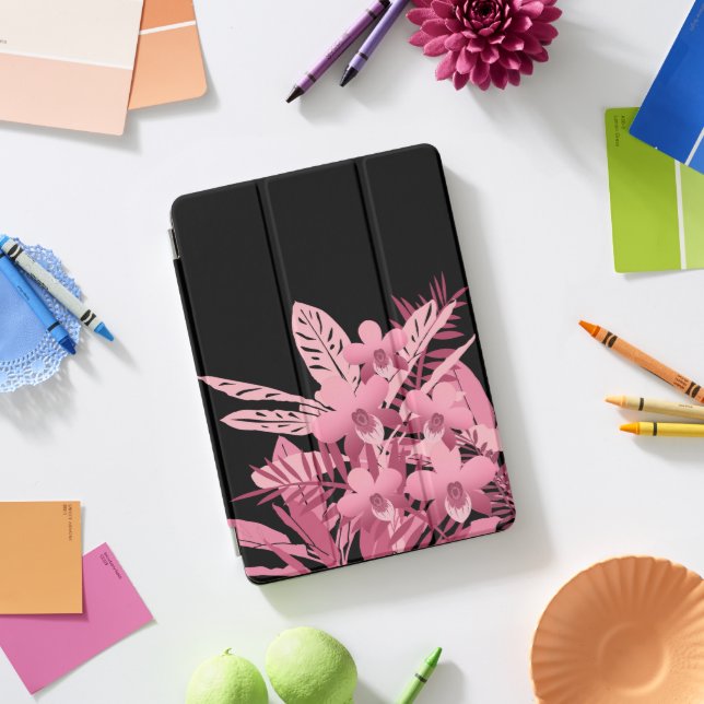 Pink bouquet tropical iPad pro cover (Desk)