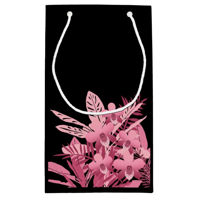 Pink bouquet tropical small gift bag (Back)