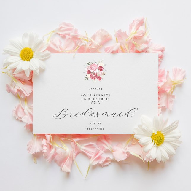 Pink Bouquet Will You Be My Junior Bridesmaid Postcard (Creator Uploaded)